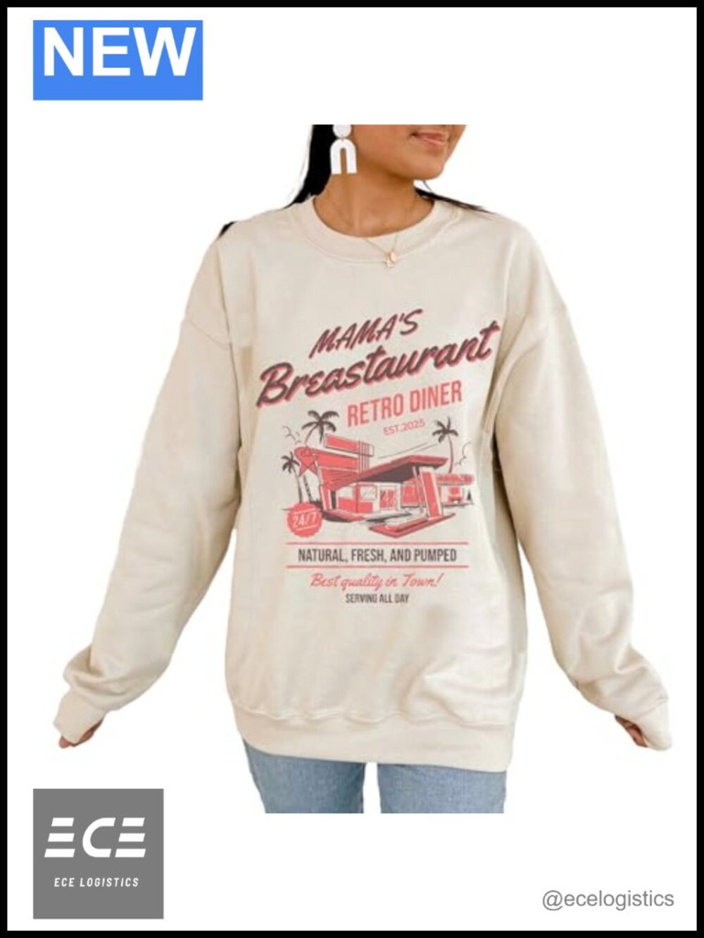 Nursing Sweatshirt Breastfeeding Maternity Top Zip Cotton Pullover